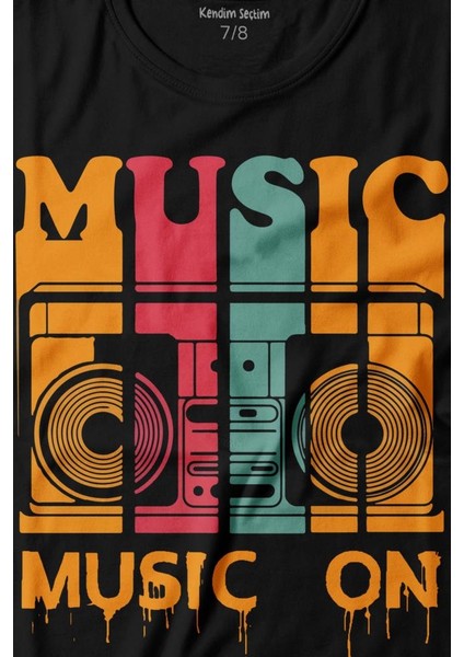 Müzik Music On Kaset Teyp Baskılı Tişört Çocuk T-Shirt fiyatları