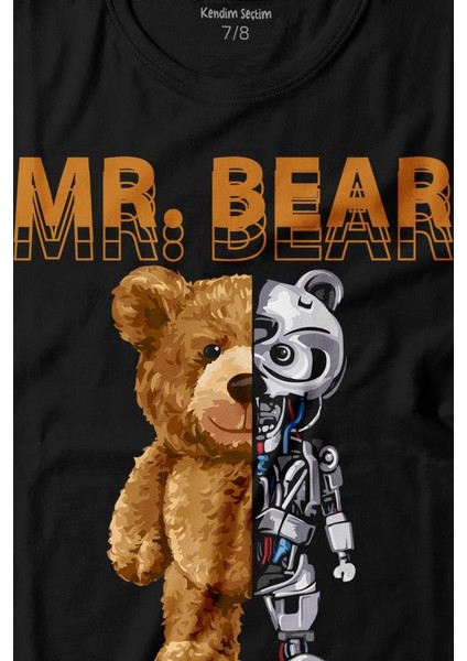 Mr Bear Robotic Ayı Urban Streetwear Sokak Baskılı Tişört Çocuk T-Shirt fiyatları