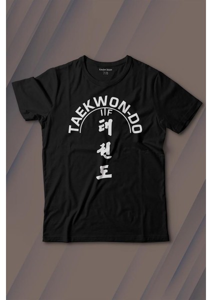 Taekwondo Tekvando Taekwon-Do Dövüşçü Baskılı Tişört Çocuk T-Shirt