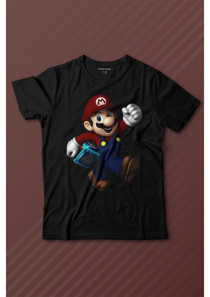 Kendim Seçtim Yeni Süper Mario Bros Mario Baskılı Tişört Çocuk T-Shirt