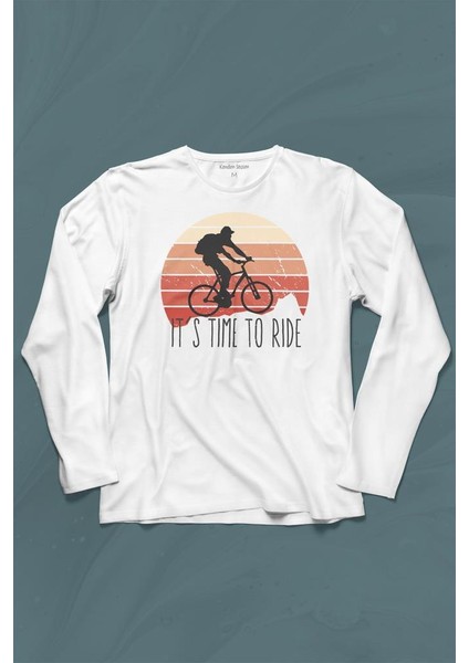 Bisiklet Mountain Bike Time To Ride Outdoor Gezgin Travel Uzun Kollu Tişört