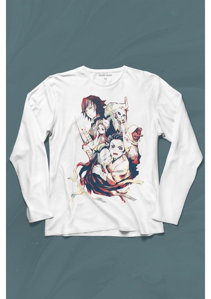 Demon Slayer Anime Dizi Japanese Japonca Kimetsu No Yaibe Uzun Kollu Tişört