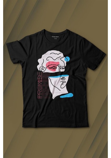 Statue Minimal Street Culture Soft Renkler Heykel Y2K Baskılı Tişört Çocuk T-Shirt