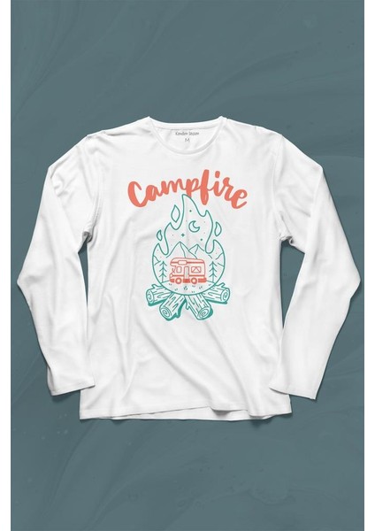 Camping Fire Kamp Ateşi Outdoor Travel Gezgin Uzun Kollu Tişört