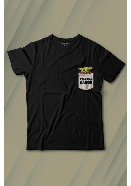 The Mandalorian Bebek Yoda Cep Tasarımı Baskılı Tişört Çocuk T-Shirt