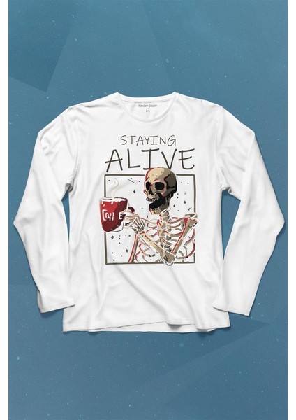 Kuru Kafa Kahve Coffee Uzun Kollu Tişört