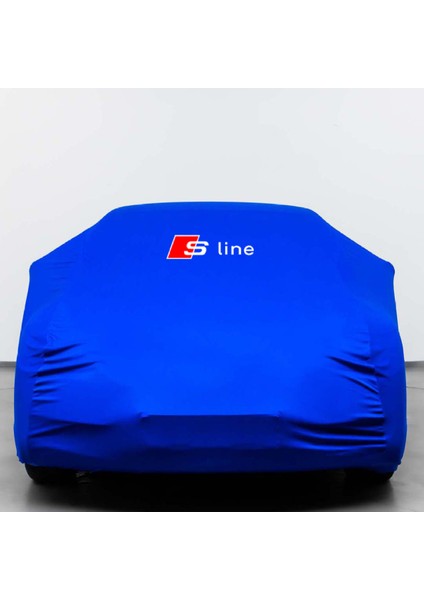 Audı A4 B7 (2004-2008) Sedan Mavi Otomobil S-Line Logolu Penye Oto Örtüsü
