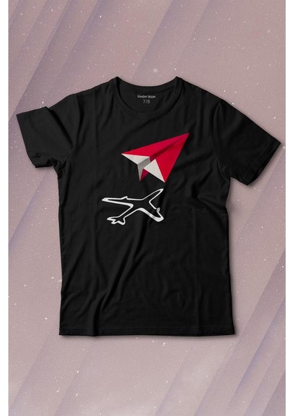 Kağıt Uçak Hayaller Hayatlar Fly Pilot Baskılı Tişört Çocuk T-Shirt