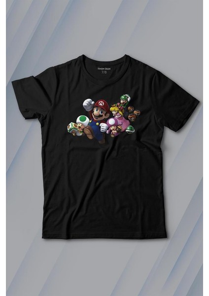 Kendim Seçtim Super Mario Party Star Rush Baskılı Tişört Çocuk T-Shirt