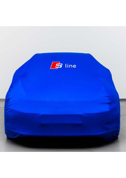 Audı A3 Hatchback 8y (2020-) Mavi Otomobil S-Line Logolu Penye Oto Örtüsü