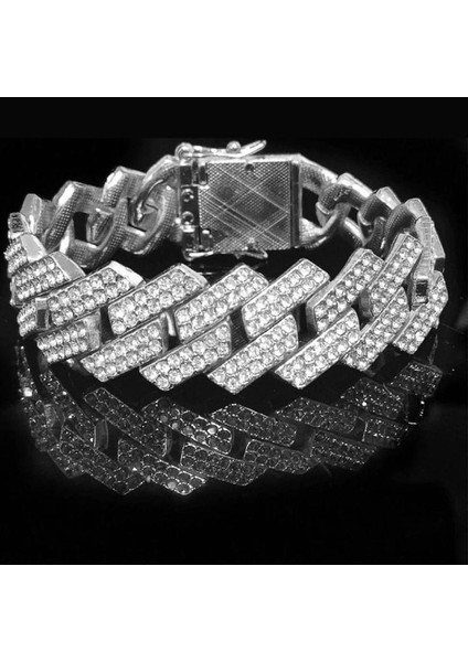 Chain,gurme,ıce Cuba, Sılver 20 mm Kalın Chain Kadın Bileklik
