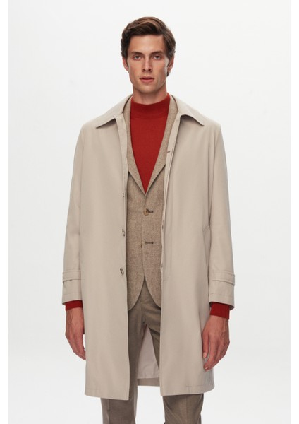 Regular Fit Taş Düz Pardösü/trenckot 1HFP82870001M