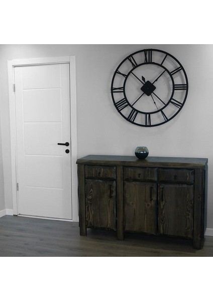 Roma Rakamlı Kalın Metal Duvar Saati 80CM Çap-6mm Çelik (Sessiz) modelleri