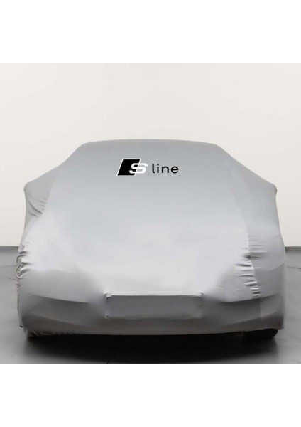 Audı 80 B4 Sedan Gri Otomobil S-Line Logolu Penye Oto Örtüsü