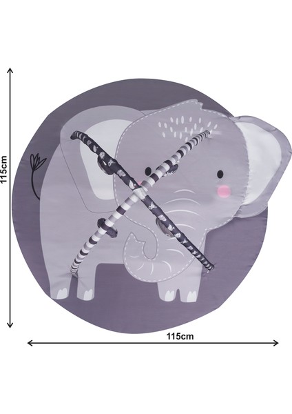 Baby 3 Boyutlu Dokunuş Safari Hayvanlar Oyun Halısı 115*115 cm