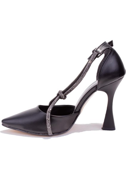 DZA07-605056 Siyah Abiye Topuklu Kadın Ayakkabı modelleri