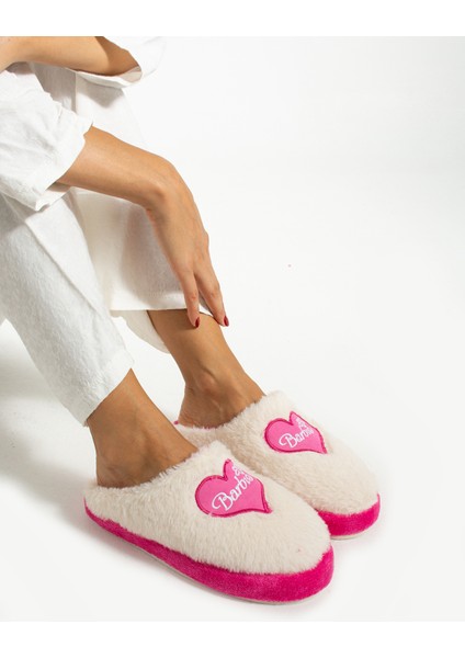 Pofuduk Barbie Figürlü Panduf Kadın Ev Terliği Tüylü Terlik modelleri