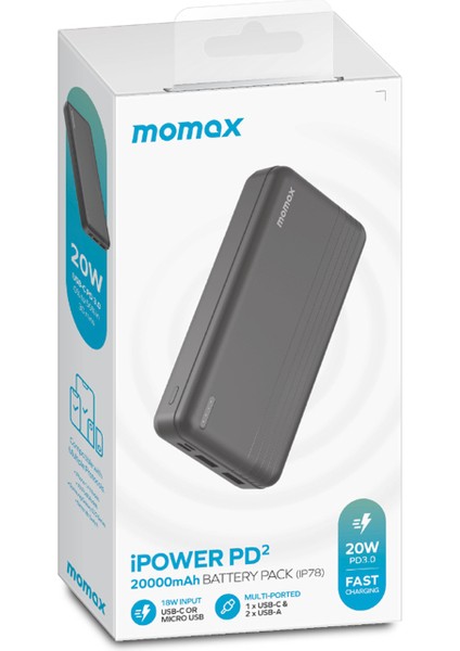 Süperbox Kablo & Momax 20.000 Mah 20W Powerbank ( Bağlantı Kopmama Garantili