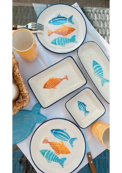 M'art Home Fish Kaş 5 Parça 2 Kişilik Kahvaltı Seti