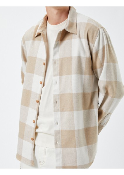 Oduncu Gömleği Klasik Yaka Düğmeli Uzun Kollu fırsatları