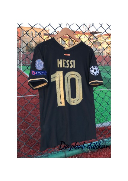 Dayıbalı Barcelon 2020 21 Lionel Messi Siyah Nostalji Deplasman Forması