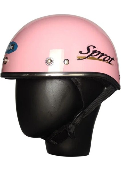 Motosiklet ve Bisiklet Kaskı Abs Materıal Yarım Chopper Model Kask Vespa Scooter Pınk
