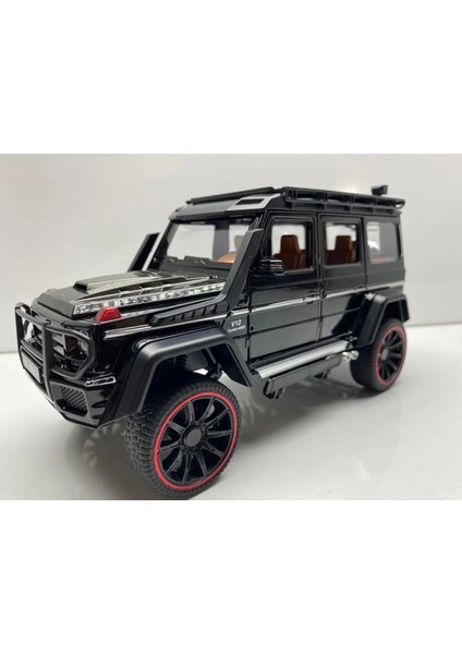 Mercedes G63 Jip Diecast Koleksiyon Metal Model Oyuncak Araba 23 cm Sesli Işıklı Kaput Bagaj Kapılar Açılır Jeep