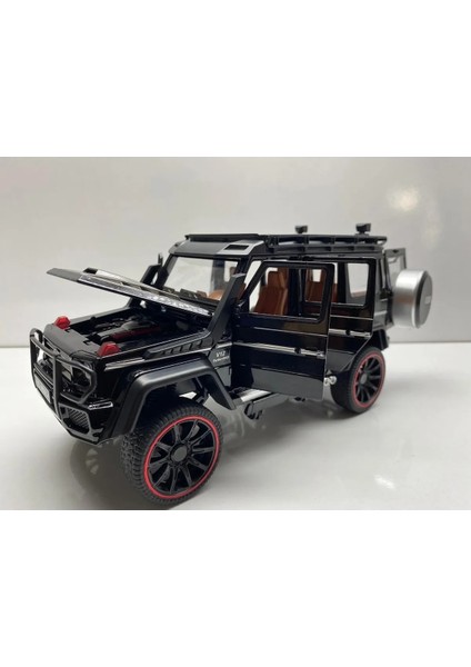 Mercedes G63 Jip Diecast Koleksiyon Metal Model Oyuncak Araba 23 cm Sesli Işıklı Kaput Bagaj Kapılar Açılır Jeep