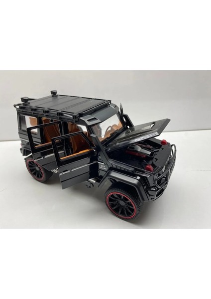 Mercedes G63 Jip Diecast Koleksiyon Metal Model Oyuncak Araba 23 cm Sesli Işıklı Kaput Bagaj Kapılar Açılır Jeep