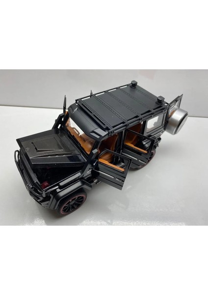 Mercedes G63 Jip Diecast Koleksiyon Metal Model Oyuncak Araba 23 cm Sesli Işıklı Kaput Bagaj Kapılar Açılır Jeep