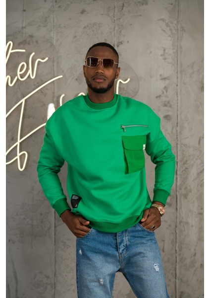 Oversize 3 Iplik Bisiklet Yaka Torba Cepli Içi Polarlı Basic Sweatshirt modelleri