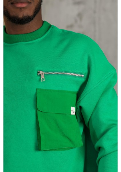 Oversize 3 Iplik Bisiklet Yaka Torba Cepli Içi Polarlı Basic Sweatshirt indirimleri