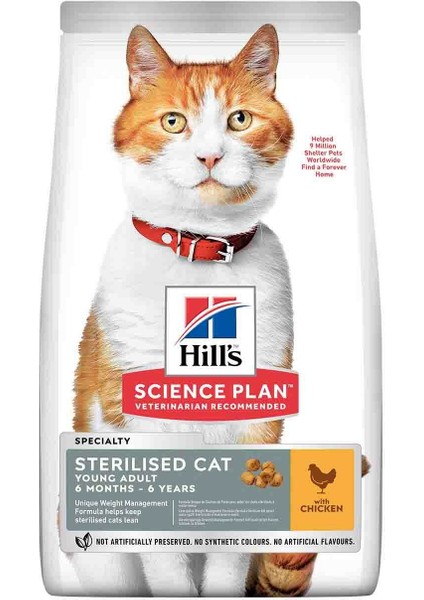 Hills Science Plan Sterilised Young Tavuklu  Kısırlaştırılmış Kuru Kedi Maması 3 kg