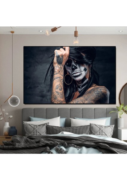 Dekoratif Tattoo Woman Kanvas Tablo
