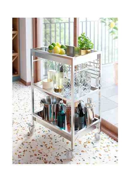 Kungsfors Paslanmaz Çelik 60X40 cm Servis Arabası modelleri