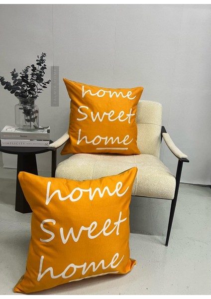 Home Sweet Home Dekoratif 2'li Minder Kılıfı Seti 60 x 60 cm