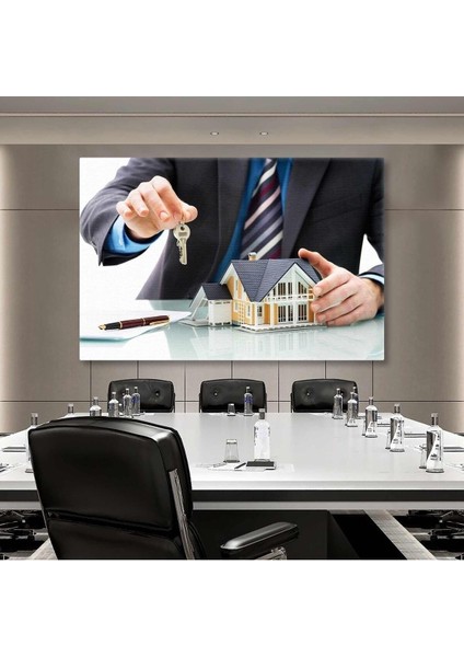 Emlak Ev Real Estate Anahtar Inşaat Mühendisliği Kanvas Tablo