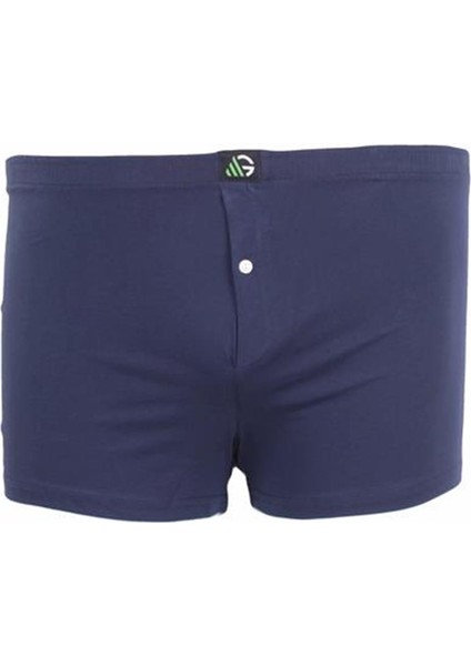 Erkek Büyük Beden Düğmeli Uzun Paça Boxer 11907 Marin