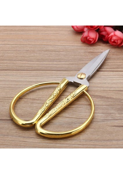 Altın Renk Motifli Vintage Dikiş Makası 15CM