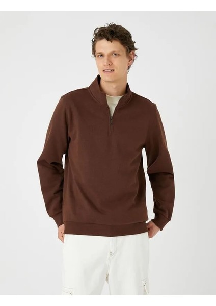 4WAM70126MK Koton Erkek Sweat Kahverengi