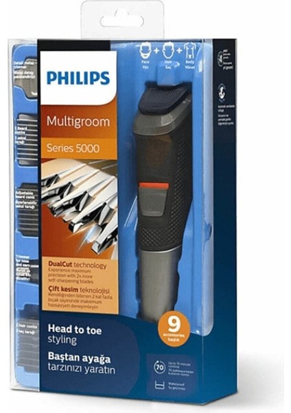 MG5716/15 Multigroom Series 5000 9'u 1 Arada Yüz Saç ve Vücut Erkek Bakım Seti 6556
