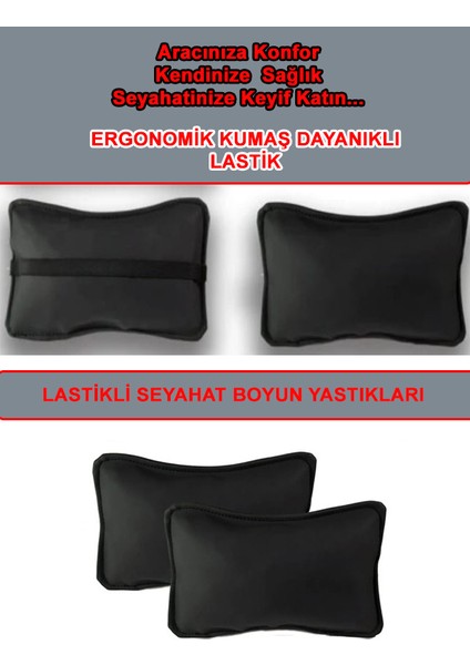 Mını Cooper Uyumlu Oto,araç Boyun Yastığı Siyah Düz Deri