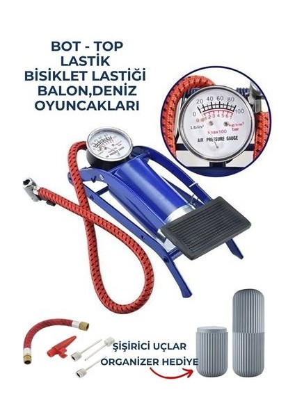 6 Adet Çok Yönlü Şişirici Ayak Pompası Aparat Seti Hediyeli 428730