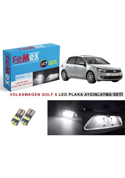 Volkswagen Golf6 LED Plaka Aydınlatma Ampul Seti Parlak Beyaz