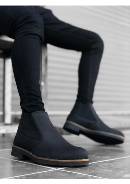 BA0058 Chelsea Bağcıksız Lastikli Cilt Siyah Erkek Yarım Bilek Bot fiyatları