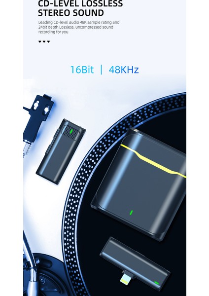 Coverzone Kablosuz Kayıt Yaka Mikrofonu Canlı Yayın Röportaj Video Kayıt Mikrofon Youteber ve Yayıncı Mikrofonu Type-C Uclu Vlg5