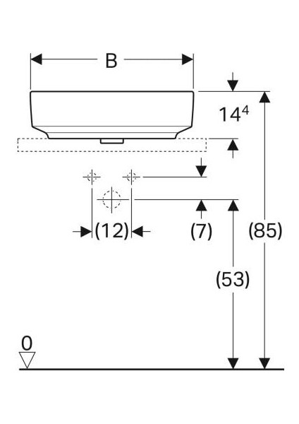 Geberıt Lay-On Washbasin Variform B60 500.777.01.2 60X45 cm