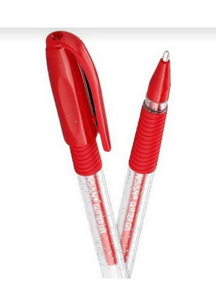 Simli Jel Kalem - Tükenmez Kalem - Kırmızı fiyatları