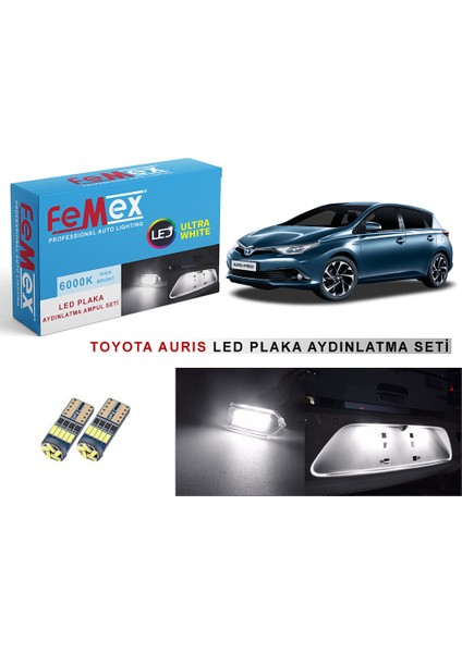 Toyota Auris LED Plaka Aydınlatma Ampul Seti Femex Parlak Beyaz