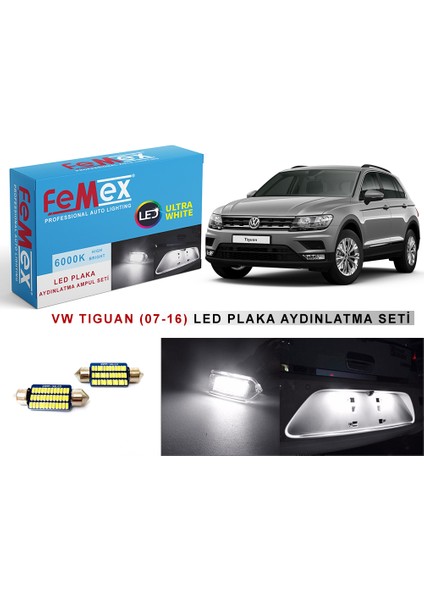 Volkswagen Tiguan (2007-2016) LED Plaka Aydınlatma Ampul Seti Parlak Beyaz